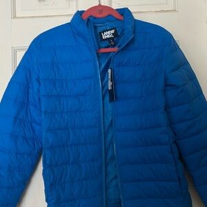NWT. Land’s End blue puffer. Size 14.